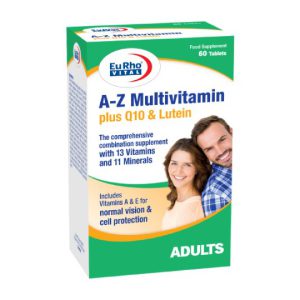خرید آنلاین قرص AZ  مولتی ویتامین پلاس کیوتن و لوتئین یوروویتال 60 عدد
