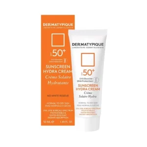 خرید اینترنتی کرم ضد آفتاب SPF50 بی رنگ مدل هیدرا برند درماتیپیک